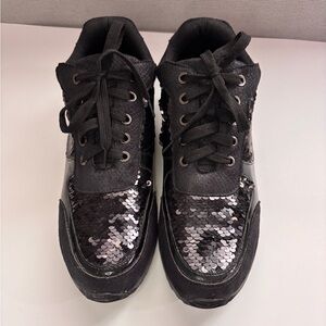 Lauren Lorraine Black Sequin Sneakers